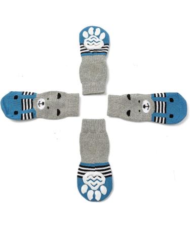 PET Heroic Indoor Anti-Slip Socks for Dogs & Cats - 6 Sizes S to 3XL - Paw Protection & Traction with Silicone Gel - Blue Bear M - Buy Online on GoSupps.com