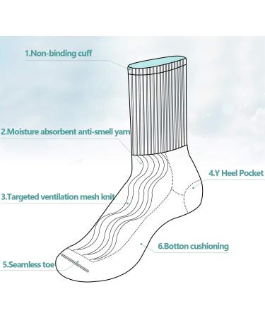 +MD Men's Non-Binding Cotton Crew Diabetic/Dress Socks 8-Pack - White, Size 10-13 - Buy Online on GoSupps.com