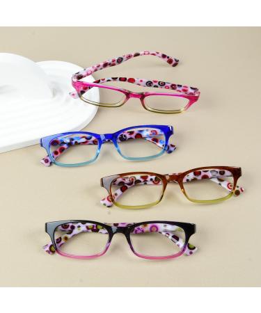 Eyekepper 4 Pack Reading Glasses for Women | Fashionable Polka Dot Temples | +1.50 Strength | Stylish & Comfortable Readers - Buy Online on GoSupps.com