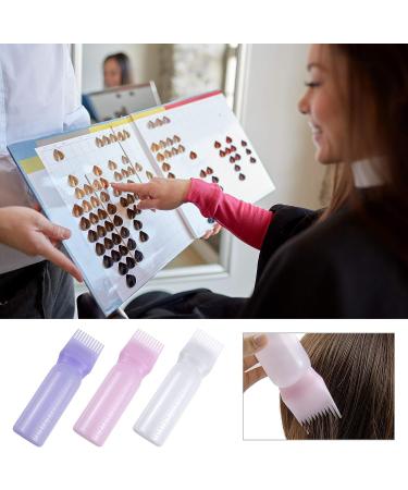 AUEAR 3 Pack Root Comb Applicator Bottle 6oz for Hair Color Dye - Salon Care Plastic Squeeze Bottle with Graduated Scale - 3 Pack Set - Buy Online on GoSupps.com