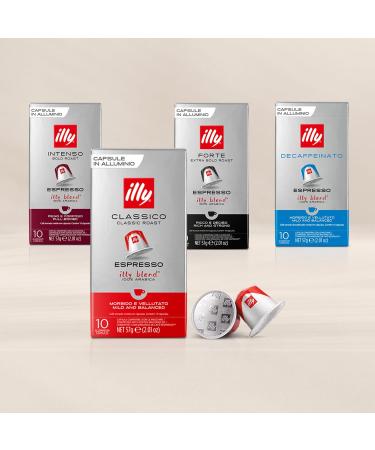 Illy INTENSO Lungo Compatible Ground Coffee Capsules 10 Packs of 10 Capsules Total 100 Capsules - Buy Online on GoSupps.com