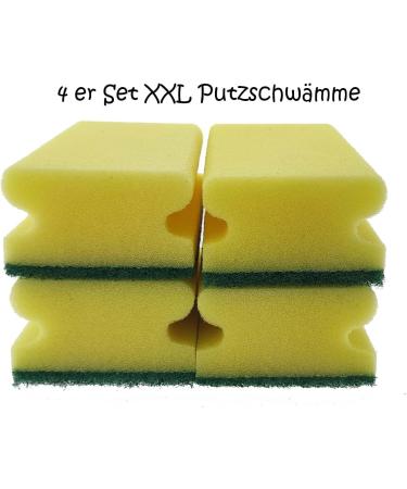 Buy XXL Yellow Scouring Pads - 130x70x45mm Kitchen Sponge Set (4 Pack) for International Shipping - Buy Online on GoSupps.com