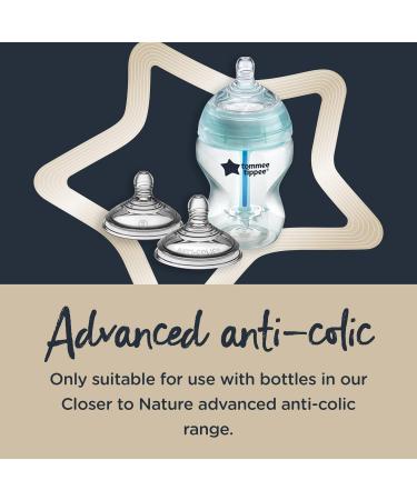 Tommee Tippee Anti-Colic Baby Bottle Nipples - Soft Silicone Medium Flow 3m+ (2 Pack) - Buy Online on GoSupps.com