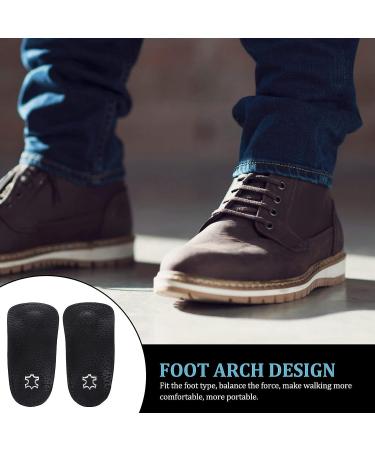 DOITOOL Plantar Fasciitis Relief Insoles - Arch Support Cushioned Inserts for Men and Women - Leather Arch Half Pad for Flat Feet - 1 Pair Black Heel Cushions - Size 39-40 - Buy Online on GoSupps.com