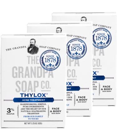 Grandpa's Thylox Acne Treatment Soap with Sulfur - 3.25 oz (3-pack) - Buy Online on GoSupps.com