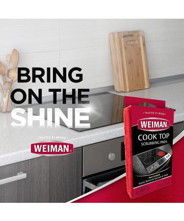 Weiman Ceramic and Glass Cooktop Cleaner - Heavy Duty Cleaner and Polish (10oz Bottle + 3 Scrubbing Pads) - Buy Online on GoSupps.com