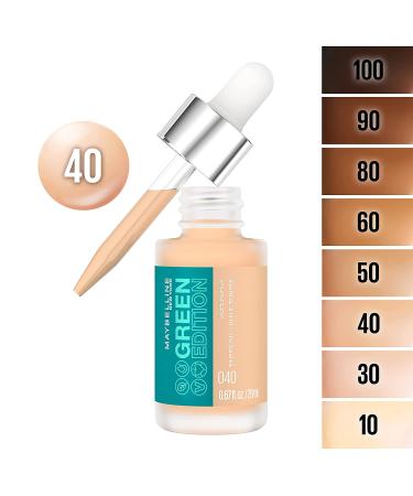 Maybelline Green Edition Superdrop Tinted Oil Base Makeup - Adjustable Natural Coverage Foundation with Jojoba & Marula Oil - 40, 1 Count - Buy Online on GoSupps.com