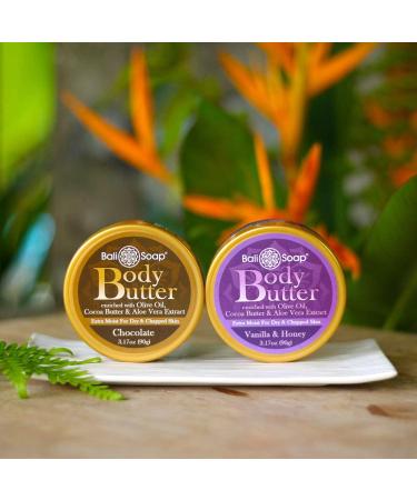 Bali Chocolate & Vanilla Honey Body Butter - Scented Cream for Women & Men - 2 Pack Gift Set 3.1 Oz Each - Buy Online on GoSupps.com