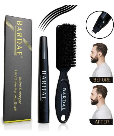 BARDAE Beard Pencil Filler for Men - Long Lasting Water and Sweat Proof Beard Pen - Instant Natural Look - 4 Tip Applicator Design - Black - Buy Online on GoSupps.com