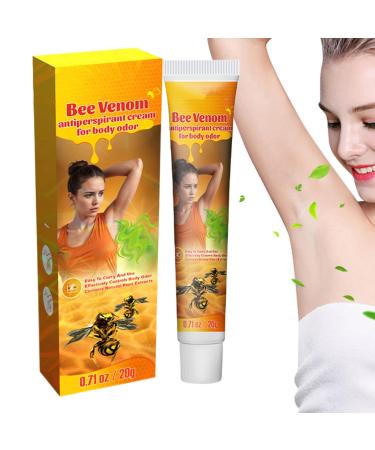 Underarm Odor Removal Cream 20g bee venom body odor cream Nonirritating gentle fragrance cream Bee armpit odor eliminator Armpit refreshing antiperspirant for removing