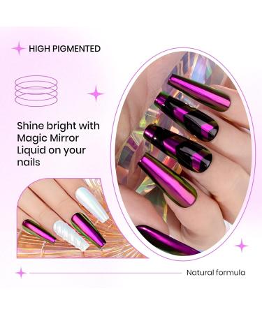 SUPWEE Chrome Nail Powder for Liquid Chrome Nails Chameleon Magic Mirror Effect Mermaid Pearl Pigment Holographic Glitter Nail Polish 10ml MJY003 - Buy Online on GoSupps.com