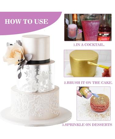 Edible Glitter Set - 4 Colors | Food Glitter for Drinks Cocktails Cakes & More - Buy Online on GoSupps.com