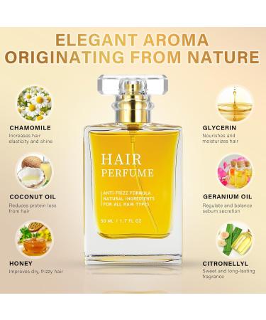 Hair Perfume Hair Fragrance Essential Oil for Women with Pheromone Fast Hair Odors Remove Perfume Hair Hydrating and Shine Spray - Buy Online on GoSupps.com