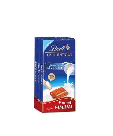 Lindt - Set of 3 L'AUTHENTIC Tablets - Milk Chocolate with Salt Flower Tip, 3 x 100g