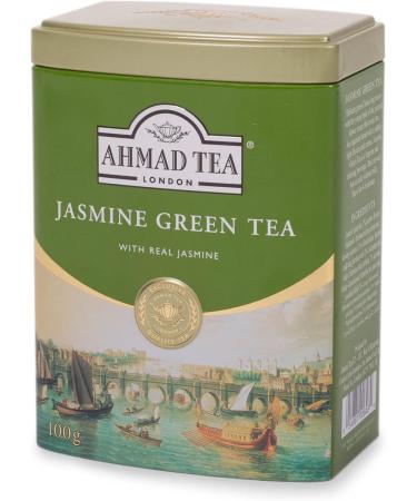 Ahmad Tea Jasmine Green Tea Caddy Green Tea - 100g Loose Leaf - Buy Online on GoSupps.com