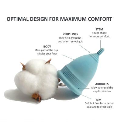 Pure Ella Menstrual Cup - BPA-Free Silicone Period Cup for Up to 12 Hours - Eco-Friendly & Hypoallergenic - Sizes XS S L Available - 1 Pack - Buy Online on GoSupps.com