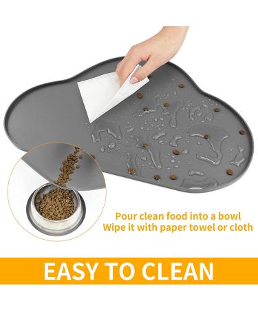 Ptlom Pet Placemat - Prevent Food/Water Overflow for Medium & Small Pets in Beige Silicone - Buy Online on GoSupps.com