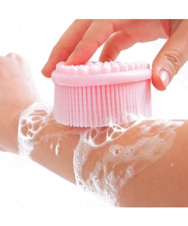 Multifunctional Silicone Body Scrubber Loofah - Soft, Skin-Friendly, Easy to Clean - Scalp Massage Tool - Durable & Hygienic - Ideal for People and Pets - Pink (1 Count) - Buy Online on GoSupps.com