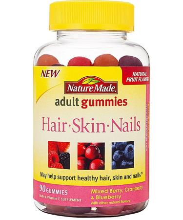 Nature Made Hair Skin and Nails Gummies Mixed Berry Cranberry & Blueberry 90 Gummies
