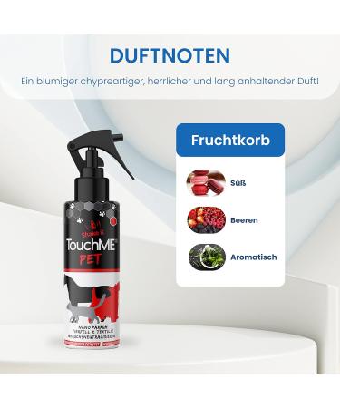 TouchMe Odor Remover Spray for Pets | Freshen Dog Beds & Cat Baskets | Fur Care for Dogs Cats & Horses | 200ml Fruity | International Shipping - Buy Online on GoSupps.com