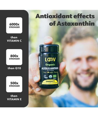LOOV Natural Organic Astaxanthin 4mg - 60-Day Supply - Antioxidant for Eyes, Joints, Skin, and Immunity - Non-GMO, Vegan, Sustainable Formula - Buy Online on GoSupps.com