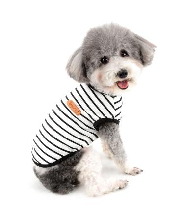 Zweitea summer dog shirts for small dogs striped breathable west t-shirts soft cotton puppy clothing pets cats sleeveless tank top chihuahua basic tea shirt clothing black m medium black - Buy Online on GoSupps.com