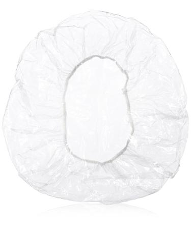 La Tartelette 10 Pieces Clear Disposable Plastic Shower Caps Large Elastic Bath Cap for Women Spa  Home Use  Hotel and Hair Salon