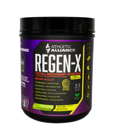 Athletic Alliance Regen-X 627gr 33 Servings BCAA 4:1:1 + The Total Recovery Solution (Lemon Squeeze) Lemon Lime