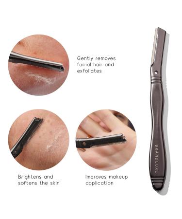 Buy Brandluxe Dermaplaning Tool | Eco-Friendly Face & Eyebrow Hair Removal | Women's Peeling Tool with Carbon Bag - Buy Online on GoSupps.com