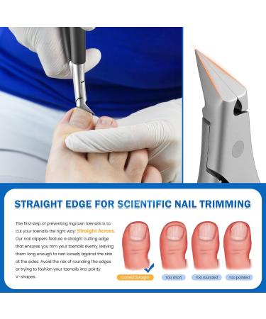 BEZOX Toenail Clippers for Ingrown Nails | Ergonomic Podiatrist Nail Clippers for Thick Nails - Black - Buy Online on GoSupps.com