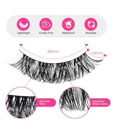 Premium Natural Look False Eyelashes | D Curl Synthetic Fiber Cluster Lashes | Reusable Lengthening Extensions by PANLOPU (8/10/12/14/16mm - Buy Online on GoSupps.com
