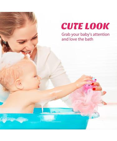 Lurrose 2pcs Unicorn Shower Loofah Exfoliating Mesh Shower Ball Pouf Set for Kids - Body Cleaner and Deep Cleaning Bath Sponge - Buy Online on GoSupps.com