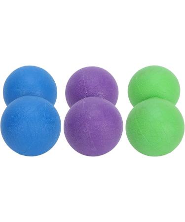 Verdant Touch Peanut Massage Ball - Silicone Yoga Training Tool for Muscle Relaxation | Fitness Equipment in Purple Green & Blue - Buy Online on GoSupps.com