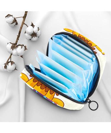 Menstruation Pad Bag with Zipper | Cartoon Lion Design | Women's Tampon & Napkin Storage Bag - Buy Online on GoSupps.com