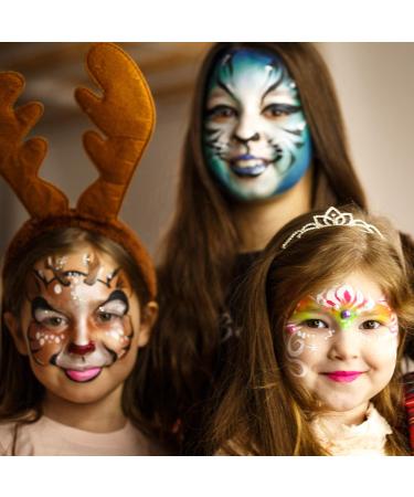 CCBeauty Professional Face Body Paint Oil Set | 24 Colors Adult Halloween Makeup Kit with 10 Blue Brushes - Buy Online on GoSupps.com