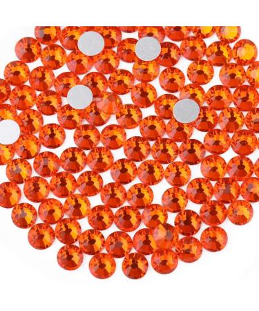 Beadsland 1440 pieces flat back rhinestones nail crystals rhinestones for nails orange ss6 (1.9-2.0mm) orange ss6/1440pcs
