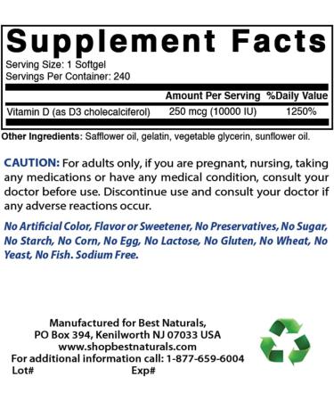 Best Naturals Vitamin B-12 6000 mcg & Vitamin D3 10000 IU - Buy Online on GoSupps.com