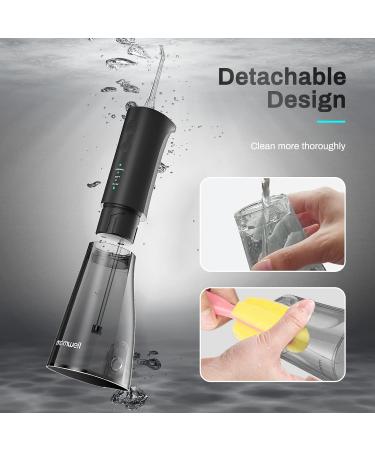 Mornwell Cordless Water Flosser - IPX7 Waterproof, 3 Modes, 4 Jet Tips, USB Rechargeable - Black - Buy Online on GoSupps.com