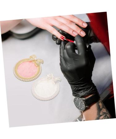 Buy 2 Pcs Nail Palette Gel - Round Nail Art Mixing Board for Perfect Gel Nails & Polish | Imitation Rhinestone Agate - Buy Online on GoSupps.com