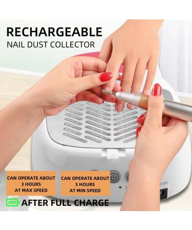 Kikugu Rechargeable Nail Dust Collector Powerful Nail Dust Collector for Acrylic Nails with Replaceable Filter Nail Dust Cleaner Perfect for Home Salon Use - Buy Online on GoSupps.com