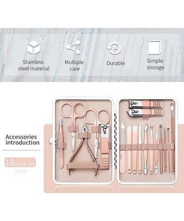 Sadodo Professional 18PCS Manicure Set Nail Clippers Grooming Kit - Rose Gold - Buy Online on GoSupps.com