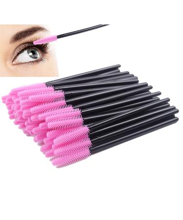 BIHRTC Pack of 100 One-Off Disposable Silicone Eyelash Mascara Brushes Wands Set - Deep Pink - Buy Online on GoSupps.com