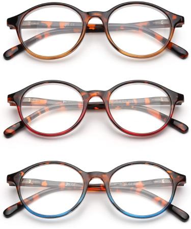 JM Vintage Round Reading Glasses 3 Pack - Spring Hinge Mixed Colors 5.50 for Men & Women - Shop Internationally! - Buy Online on GoSupps.com