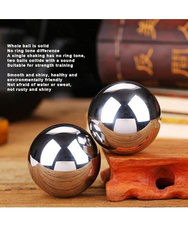2-Piece 50mm Solid 304 Stainless Steel Hand Balls for Rehabilitation & Fitness - Massager for Effective Exercise - Buy Online on GoSupps.com