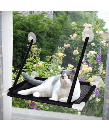 Tempcore Cat Window Perch, Cat Window Perch for Large Cats, Cat hammocks for Indoor Cats, 4 Suction Cups Carry 20 Pound, Breathable Mesh, 360 Degree Sunbathing and Landscape Medium