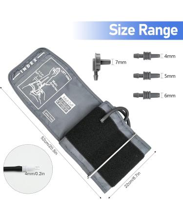 Blood Pressure Cuff 22-52cm - Large Upper Arm Cuff for Accurate Measurements | Compatible with Most Meters | 4-Piece Set for International Shipping - Buy Online on GoSupps.com
