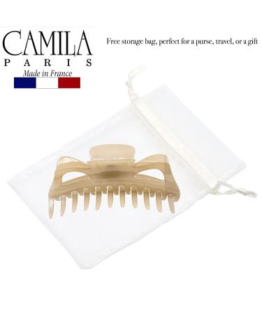 Camila Paris CP2887 6 Inch French Large Hair Clip for Thick & Long Hair - Strong Hold Claw Clip for Women - Made in France - Beige - Buy Online on GoSupps.com