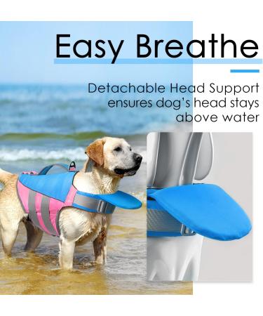 ThinkPet Dog Life Jacket - Adjustable Reflective Lifesaver with Buoyancy | Bluepink Size L - Perfect for Safety in Water - Buy Online on GoSupps.com