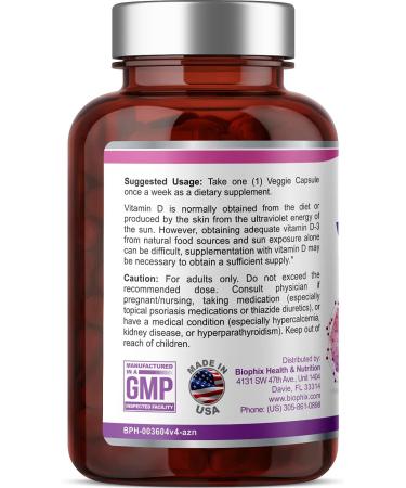 Biophix Vitamin D-3 50000 IU - High-Potency Support for Strong Bones & Immune Health with K2 - 60 Vcaps - Buy Online on GoSupps.com