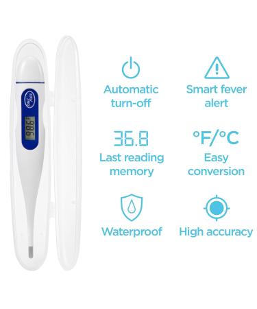 AVO+ Personal Digital Thermometer - Easy Temperature Checker for Adults Children Babies & Seniors | High/Low Alarm Fast Accurate Readings - Buy Online on GoSupps.com
